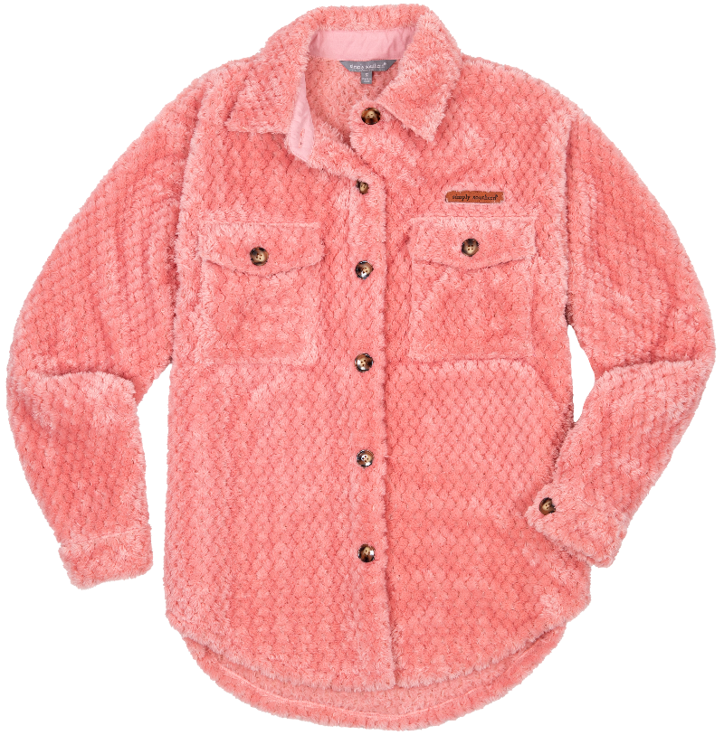 SALE Simply Southern Blossom Soft Sherpa Shacket Jacket