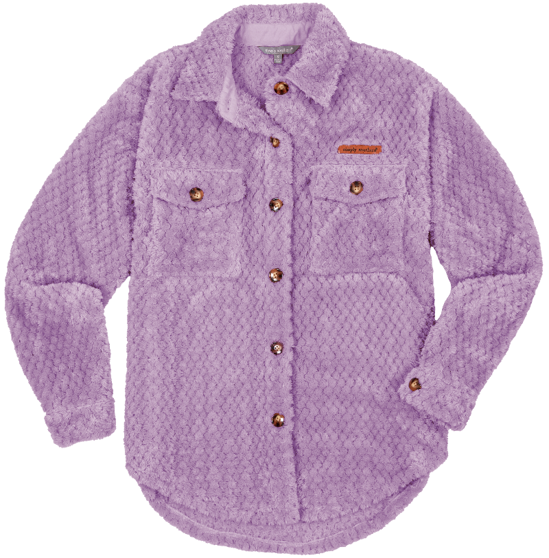 SALE Simply Southern Lilac Soft Sherpa Shacket Jacket