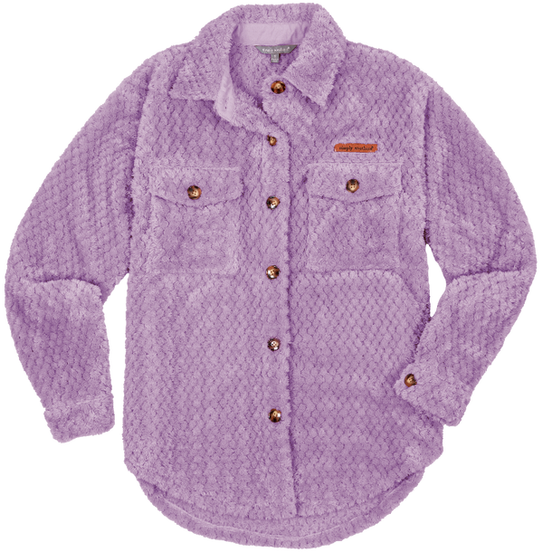 SALE Simply Southern Lilac Soft Sherpa Shacket Jacket