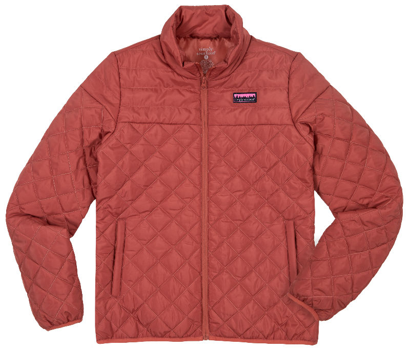 Simply Southern Brick Warm Full Zip Puff Jacket