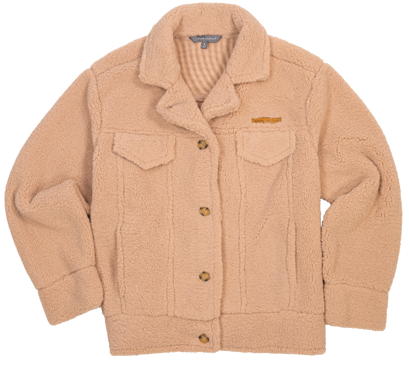 SALE Simply Southern Camel Soft Sherpa Shacket Jacket