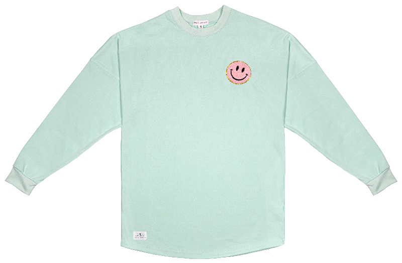 SALE Simply Southern Sparkle Live Happy Long Sleeve Jersey Crew T-Shirt