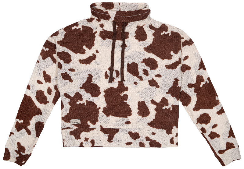 SALE Simply Southern Cow Pullover Waffle Kint Sweatshirt