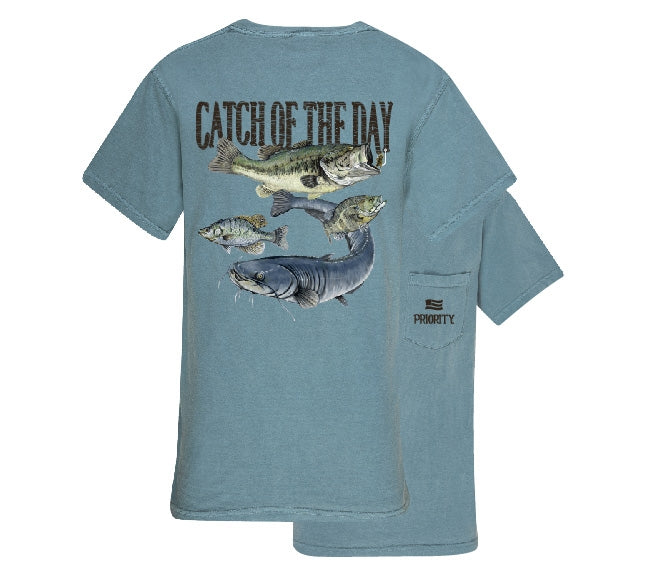 Southern Couture Priority Catch Of The Day Fishing Pocket Unisex T-Shirt - SimplyCuteTees
