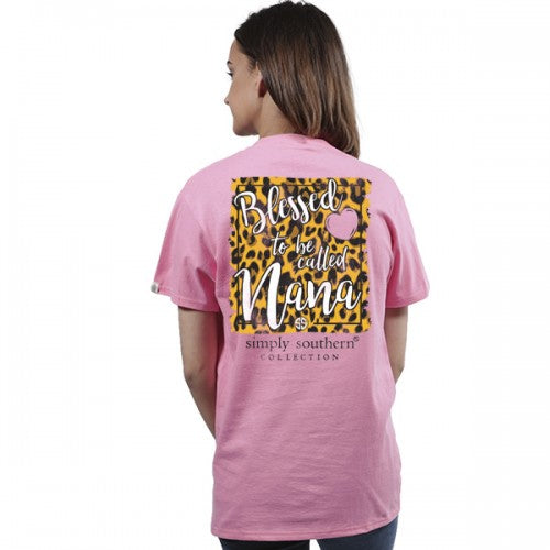 SALE Simply Southern Preppy Blessed To Be Called Nana Leopard T-Shirt