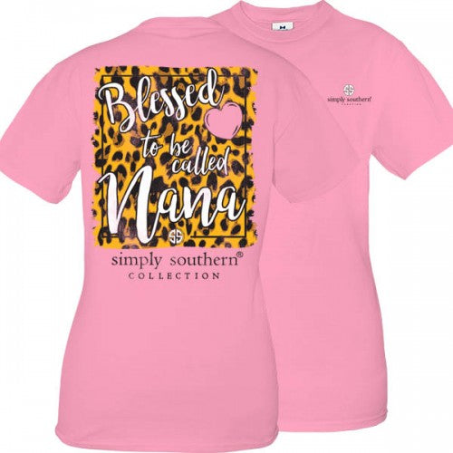 SALE Simply Southern Preppy Blessed To Be Called Nana Leopard T-Shirt