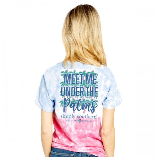 SALE Simply Southern Preppy Meet Me Under The Palms Tie Dye T-Shirt