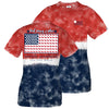 SALE Simply Southern Preppy Puppy Paws Flag America Tie Dye T-Shirt