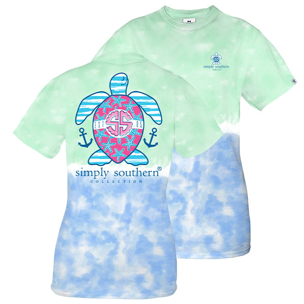 SALE Simply Southern Preppy USA Turtle Tie Dye T-Shirt