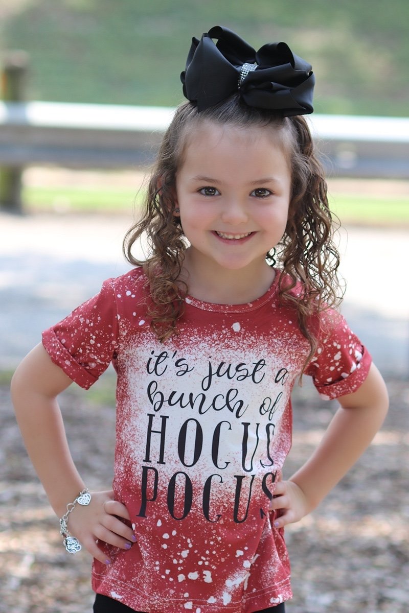 Mommy &amp; Me Baby Youth Just a Bunch of Hocus Pocus Halloween Bleach Dye T Shirt