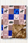 Soft Little Man Deer Printed Fur Baby Blanket