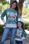 Mommy &amp; Me Baby Youth Just a Girl Who Loves Fall Long Sleeve Bleach Dye T Shirt