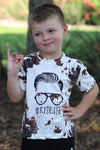 Youth Baby Kid Life Boy Sunglasses Cow Print T Shirt