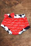 Thick-fil-a Red Cow Print Bow Baby Bloomers