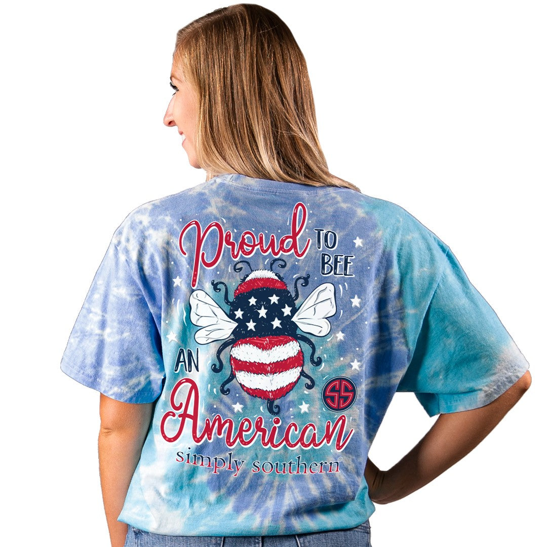 SALE Simply Southern Proud To Bee An American Tie Dye T-Shirt
