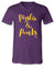 Sassy Frass Purple Pigskin & Pearls Football V-neck Bright Girlie T Shirt