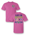 Sassy Frass Life is Better on the River Float Flip Flops Bright Girlie T Shirt