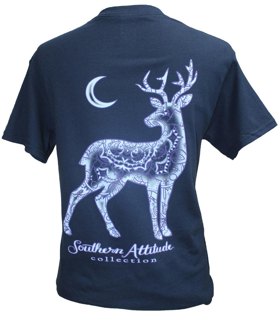 Southern Attitude Preppy Mandala Deer Moon T-Shirt