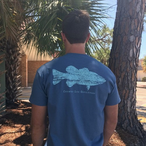 Country Life Outfitters Vintage Wood Bass Fish Unisex T-Shirt - SimplyCuteTees