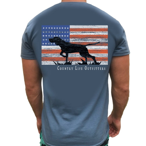 Country Life Outfitters Vintage USA Flag Dog Unisex T-Shirt