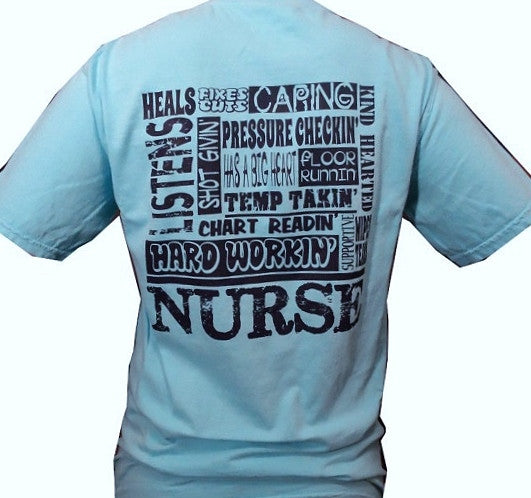 Southern Chics Funny Nurse Nurses Blue Comfort Colors Blue Lagoon Sweet Girlie Bright T Shirt