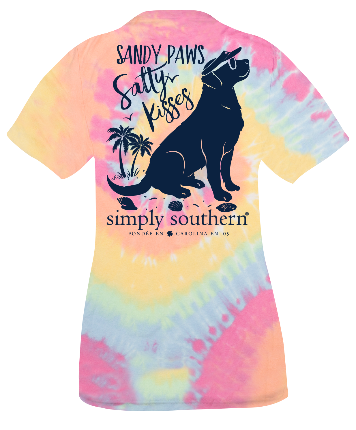 SALE Simply Southern Preppy Sandy Paws &amp; Salty Kisses Tie Dye T-Shirt