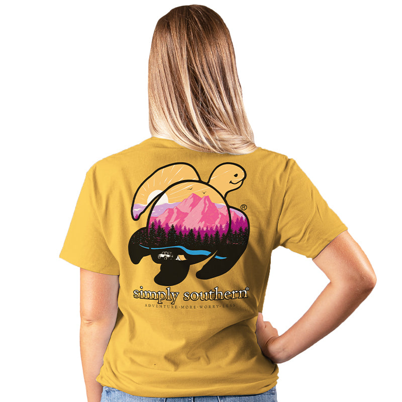 SALE Simply Southern Preppy Save The Turtles Mountain Turtle T-Shirt