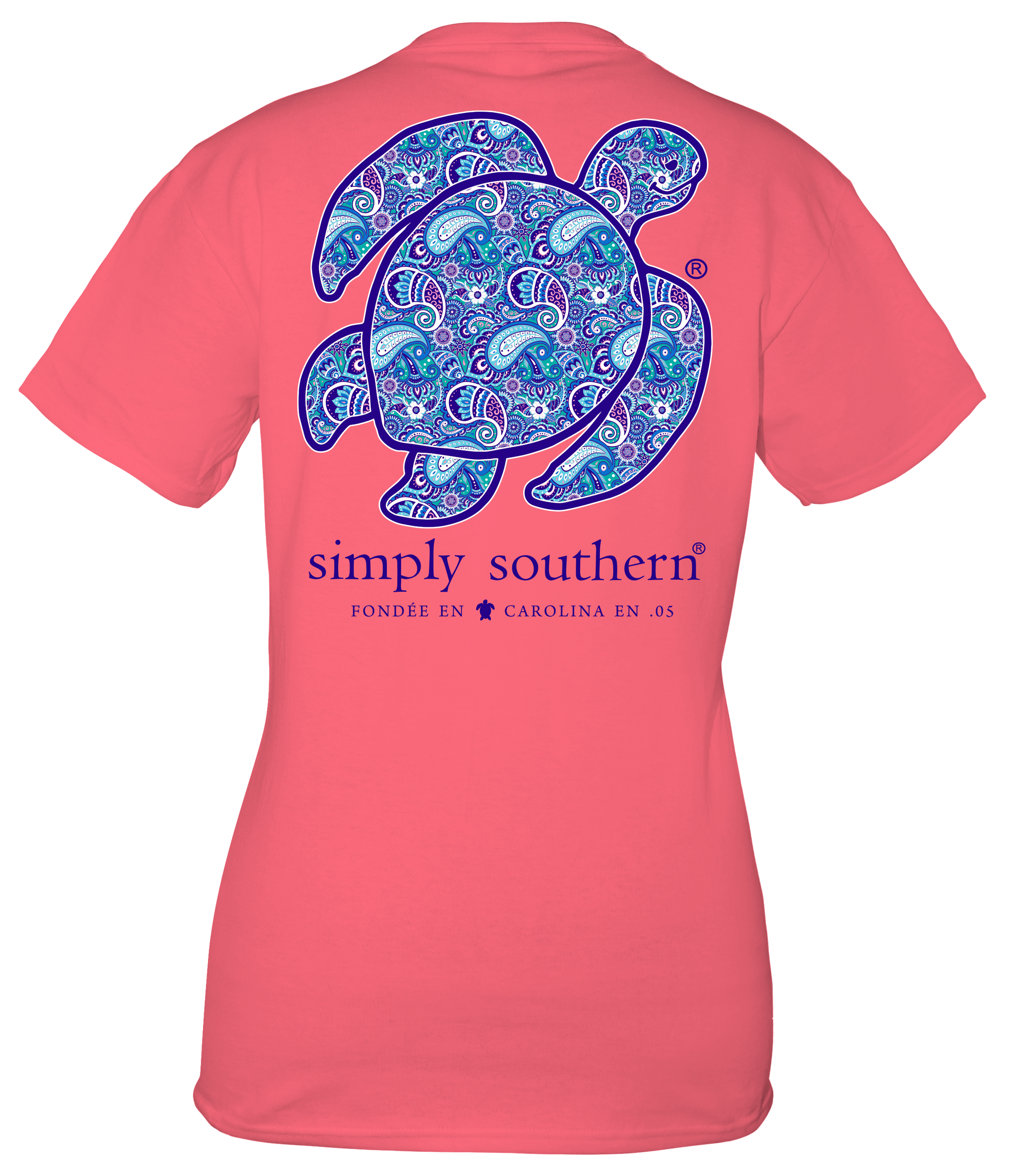 SALE Simply Southern Preppy Save The Turtles Paisley Turtle T-Shirt