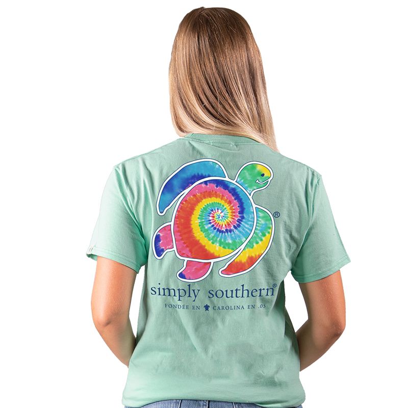 Simply Southern Preppy Save The Turtles Tie Dye Turtle T-Shirt