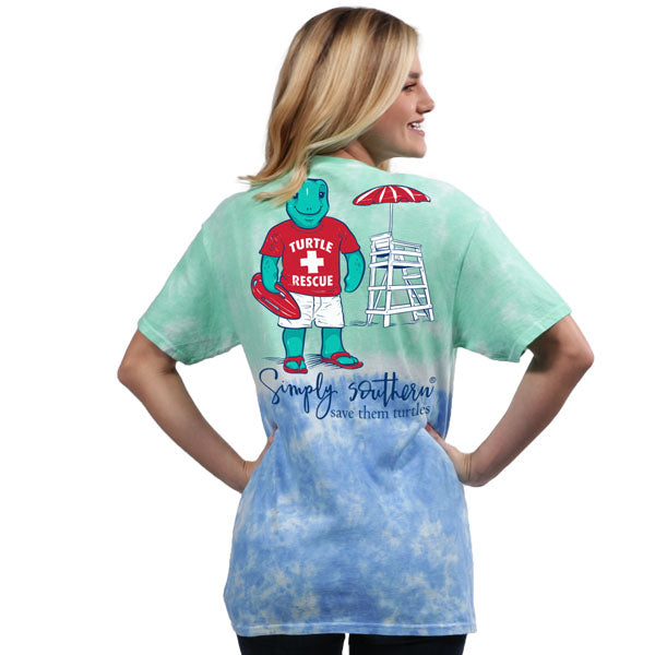 SALE Simply Southern Preppy Turtle Rescue Tie Dye Save The Turtles Collection T-Shirt