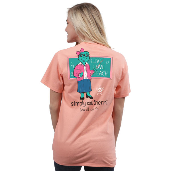SALE Simply Southern Preppy Teacher Peachy Save The Turtles Collection T-Shirt