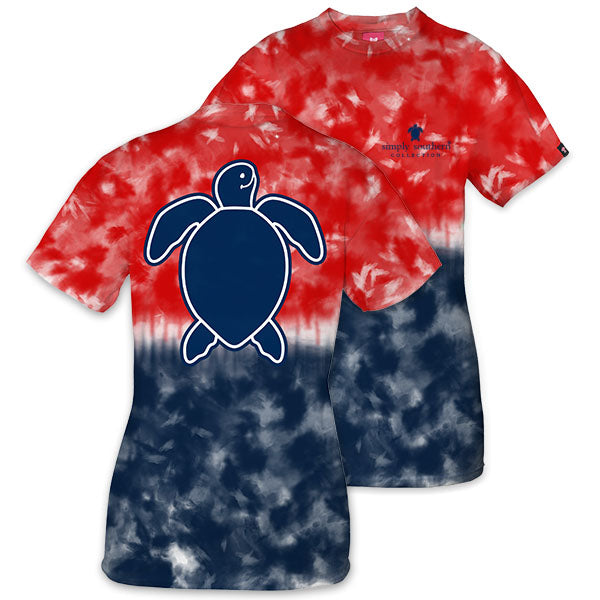 SALE Simply Southern Preppy Washed Logo America Tie Dye Save The Turtles Collection T-Shirt