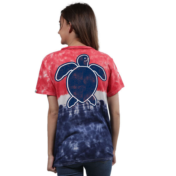 SALE Simply Southern Preppy Washed Logo America Tie Dye Save The Turtles Collection T-Shirt