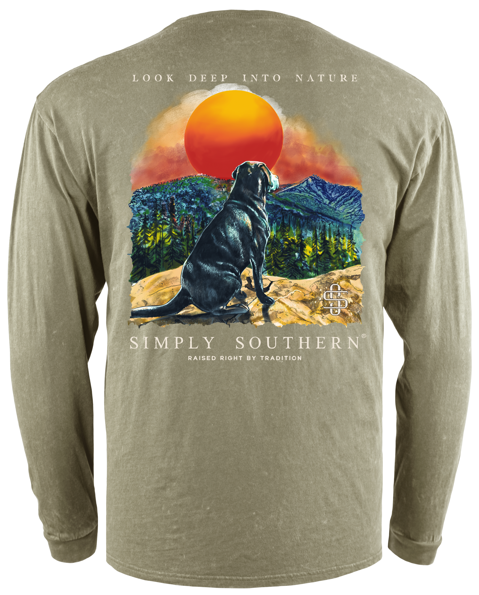 SALE Simply Southern Nature Dog Olive Unisex Long Sleeve T-Shirt