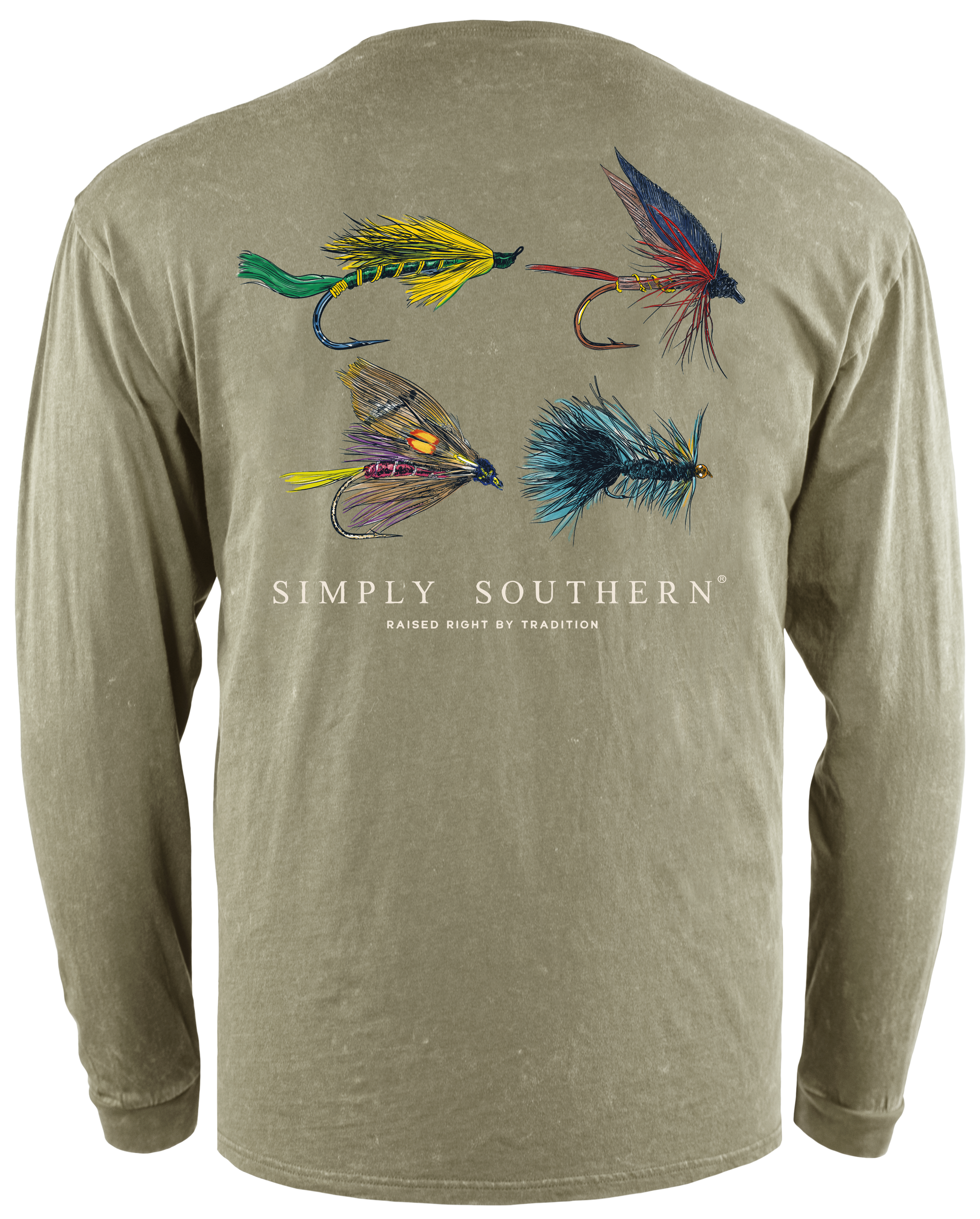 SALE Simply Southern Fish Fly Olive Unisex Long Sleeve T-Shirt