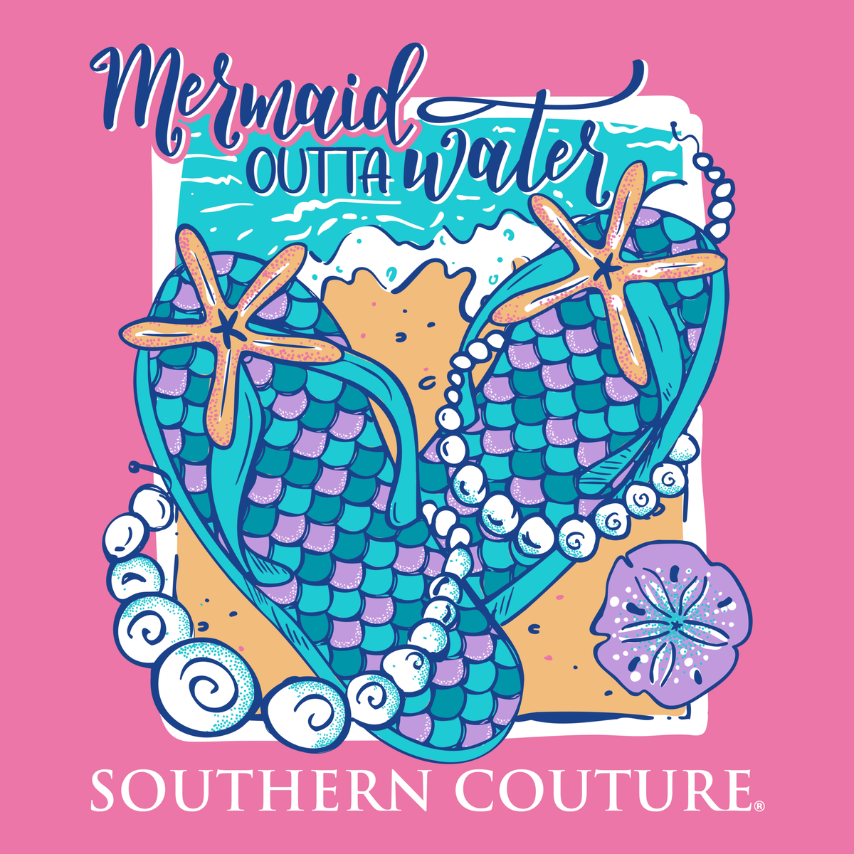 Southern Couture Classic Mermaid Outta Water Beach T-Shirt