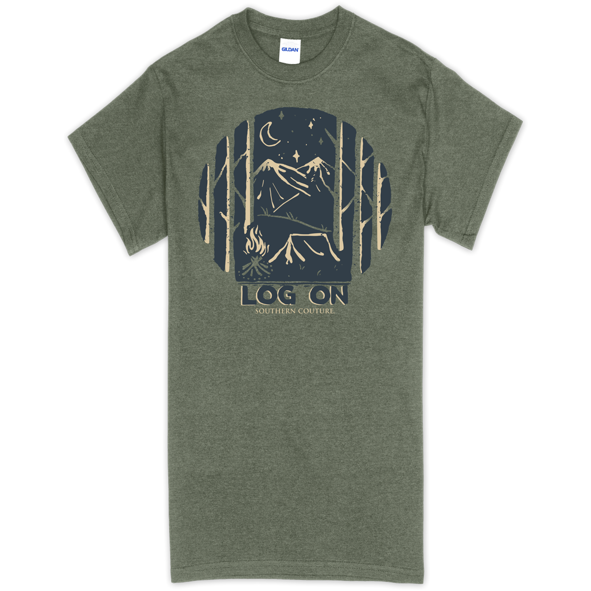 Southern Couture Log On Outdoors Camping Soft T-Shirt