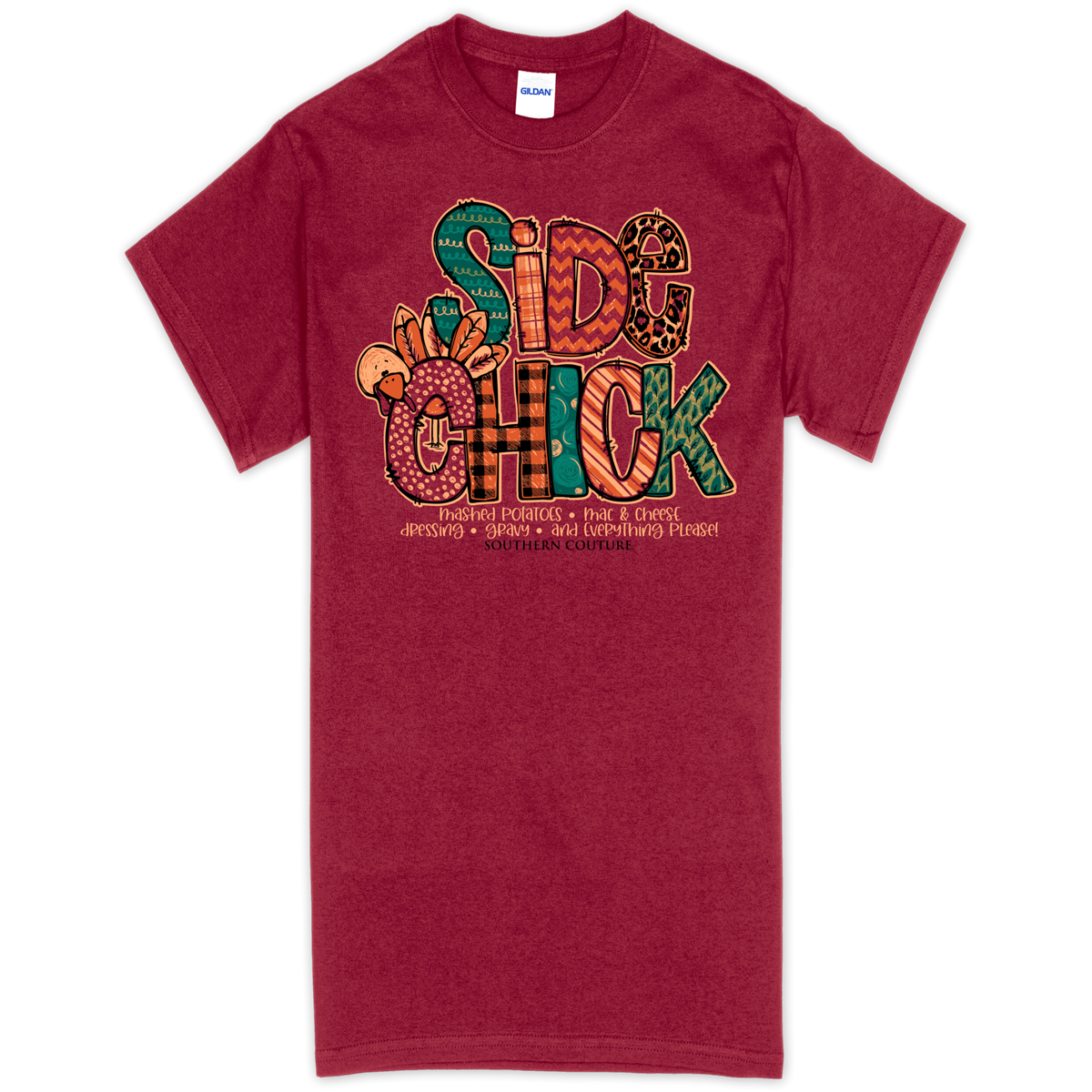 Southern Couture Side Chick Turkey Fall Soft T-Shirt