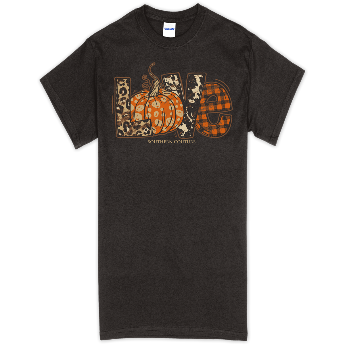 Southern Couture Pattern Love Pumpkin Fall Soft T-Shirt