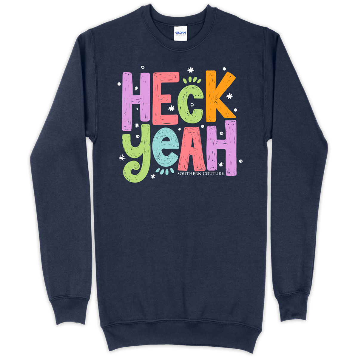 SALE Southern Couture Heck Yeah Soft Long Sleeve Sweatshirt T-Shirt