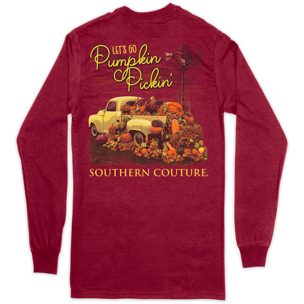 SALE Southern Couture Classic Lets Go Pumpkin Pickin Fall Long Sleeve T-Shirt