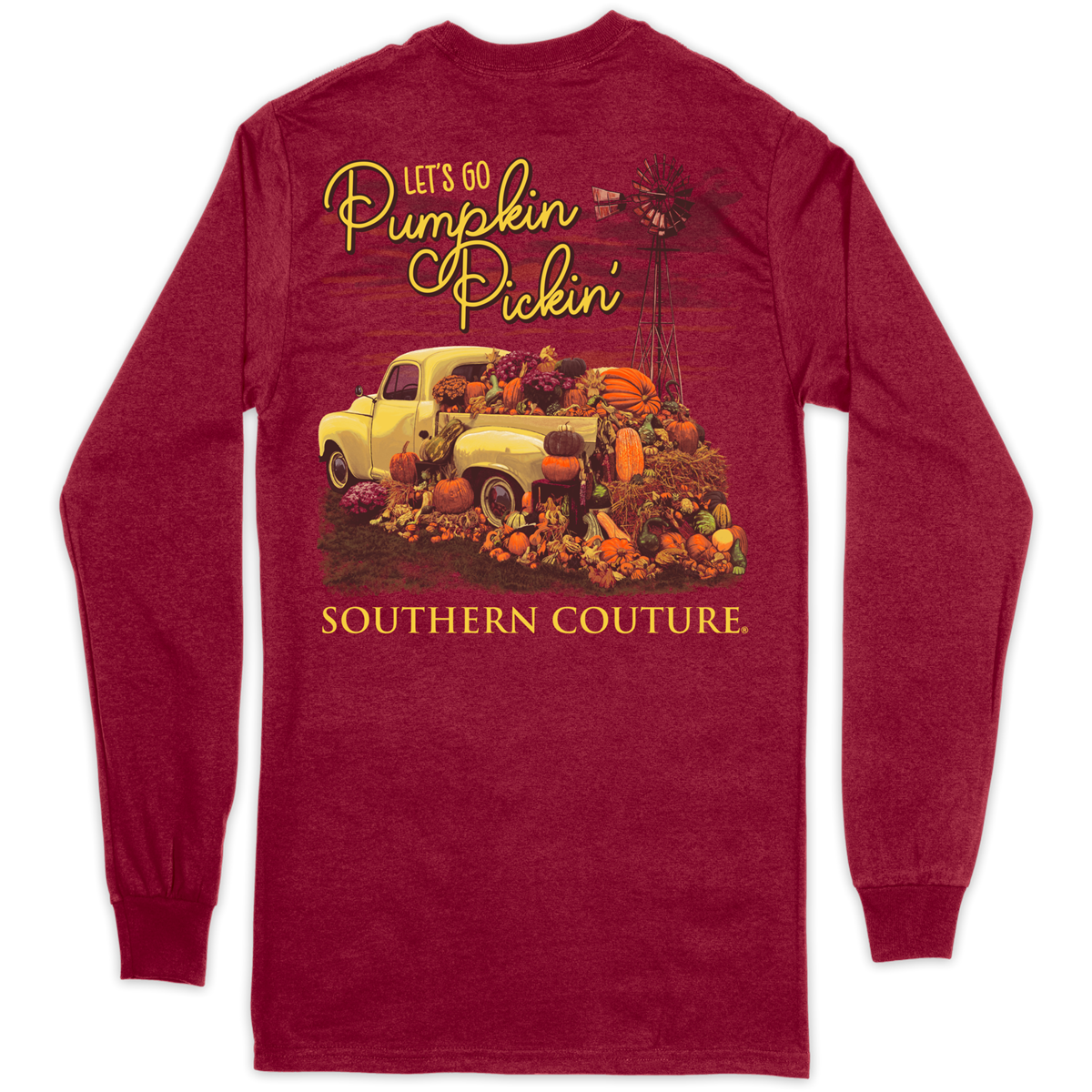 Southern Couture Classic Lets Go Pumpkin Pickin Fall Long Sleeve T-Shirt