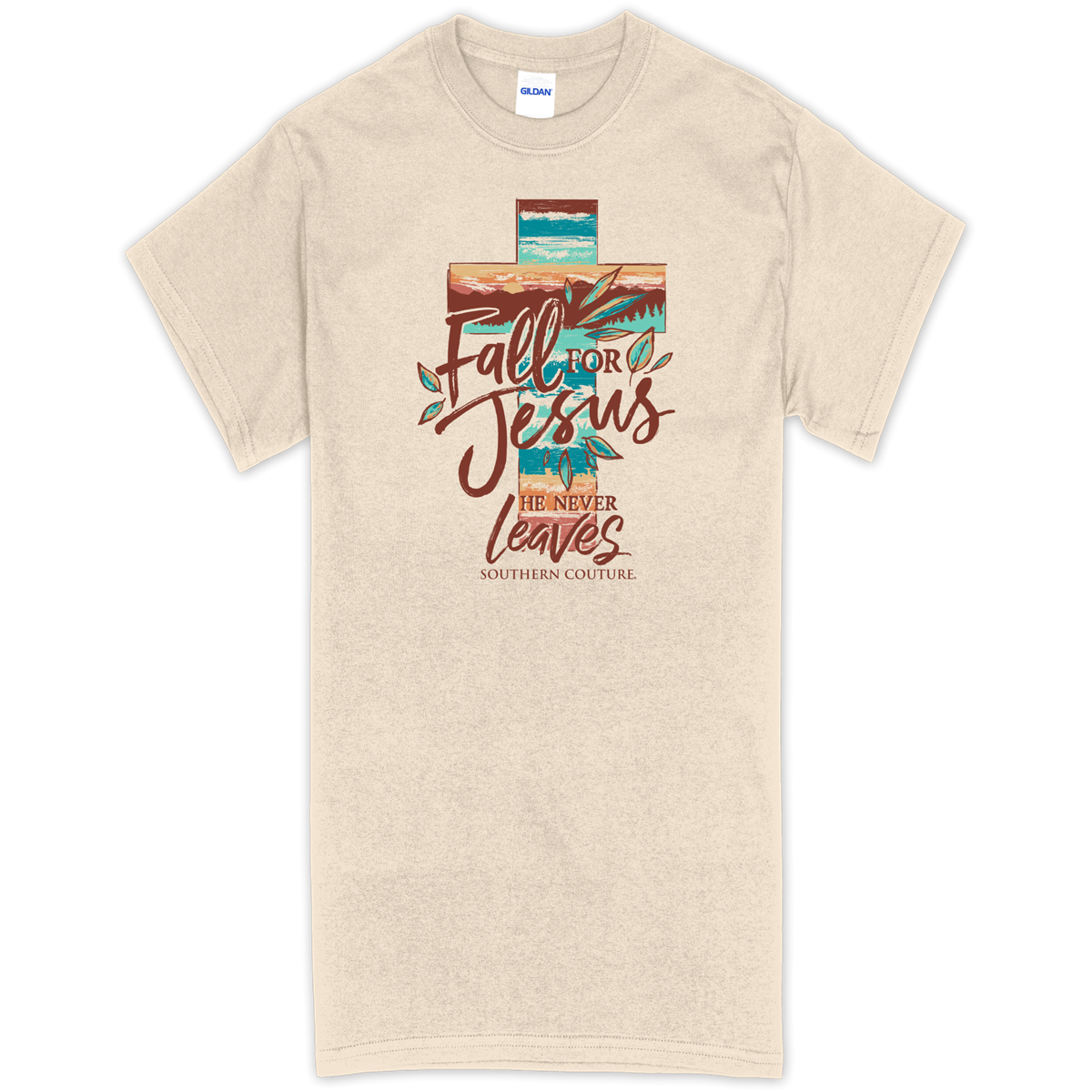Southern Couture Fall for Jesus Cross Soft T-Shirt