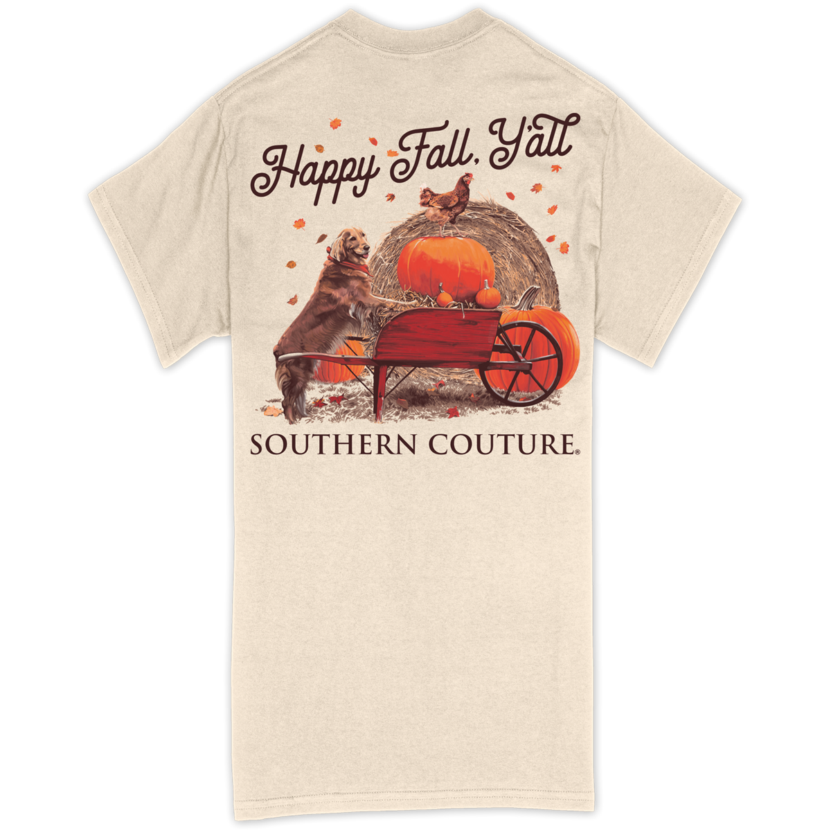 Southern Couture Classic Happy Fall Chicken Pumpkins T-Shirt