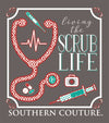 Southern Couture Preppy Living The Scrub Life Nurse Long Sleeve T-Shirt - SimplyCuteTees