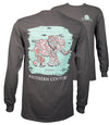 Southern Couture Paisley Elephant Arrows Girlie Long Sleeve T-Shirt - SimplyCuteTees
