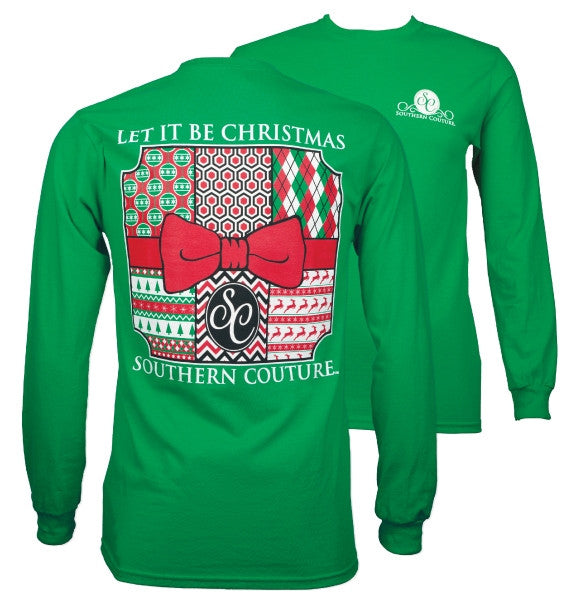 Southern Couture Preppy Let It Be Christmas Holiday Long Sleeve T-Shir ...