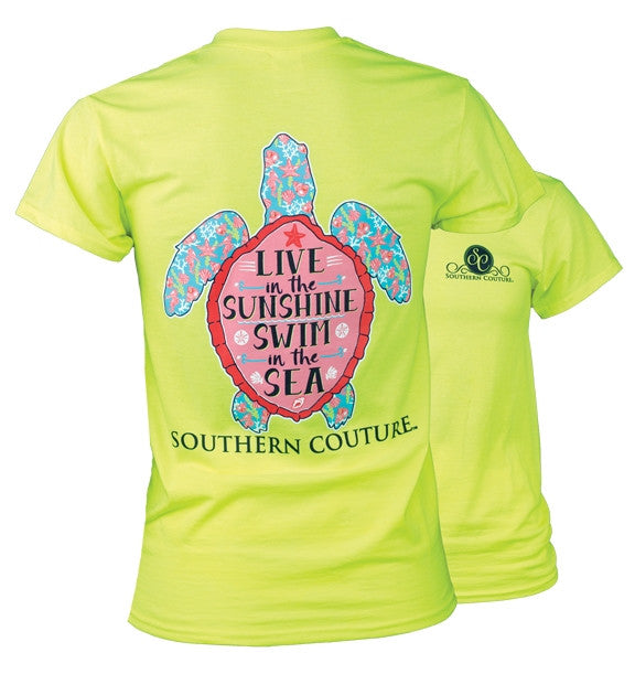 Southern Couture Preppy Sunny the Turtle T-Shirt - SimplyCuteTees