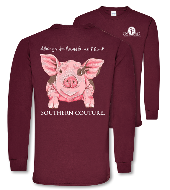 Southern Couture Humble & Kind Pig Long Sleeve T-Shirt