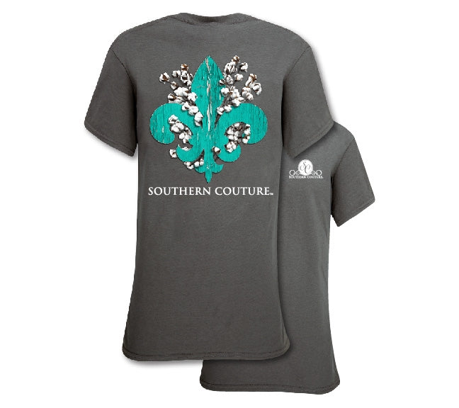 Southern Couture Preppy Cotton Fleur De Lis T-Shirt - SimplyCuteTees